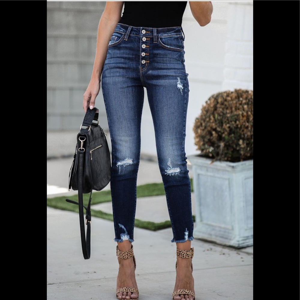 Tilley Frayed Ankle High Waisted Skinny